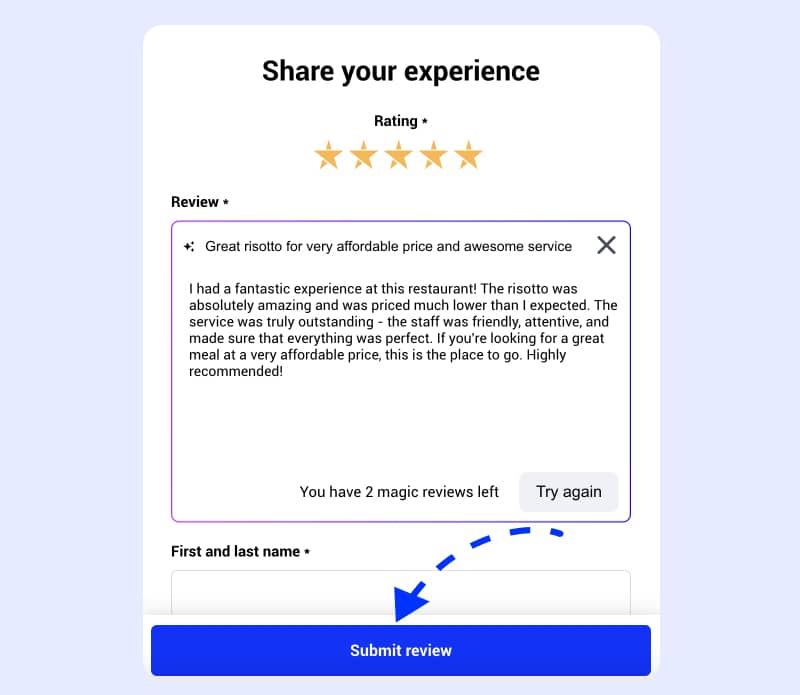 Submit ai review