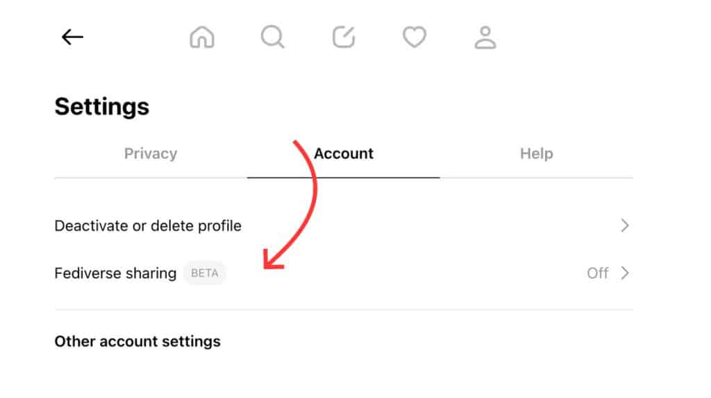 Turn on fediverse sharing in Threads