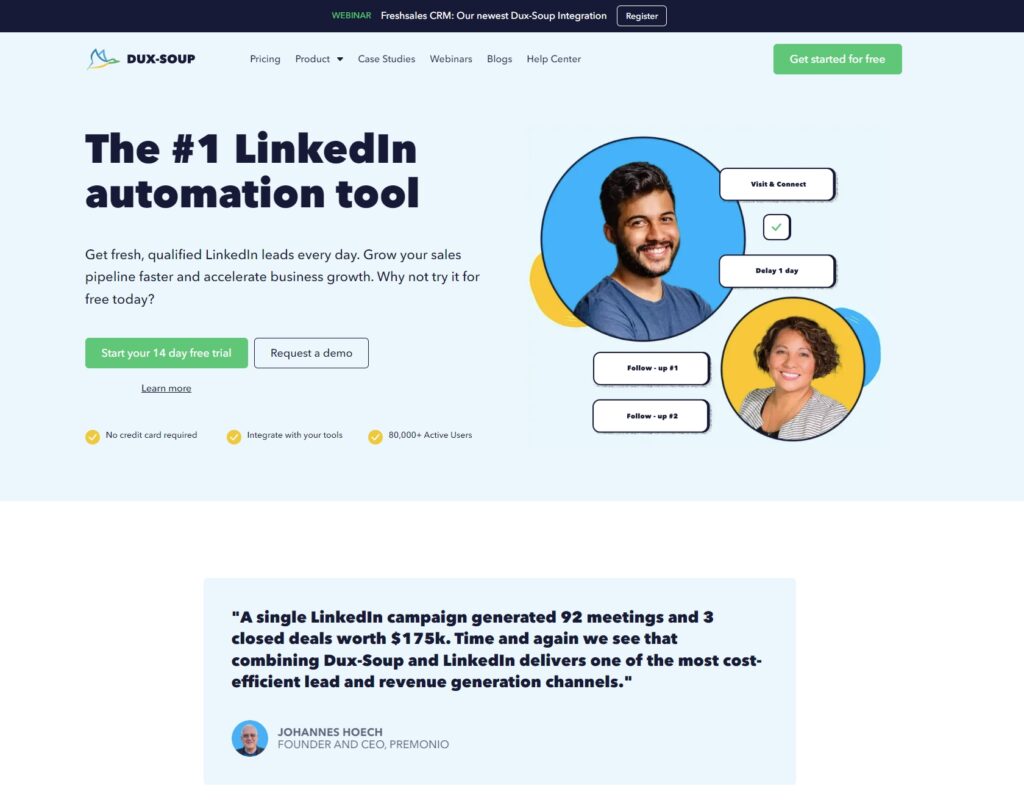 dux-soup landing page
